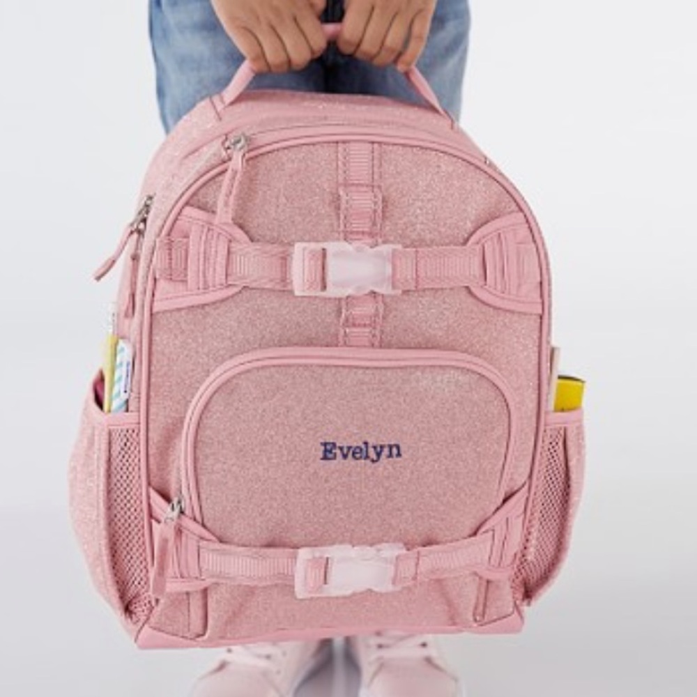 Pottery Barn Kids Mackenzie Pink Glitter backpack